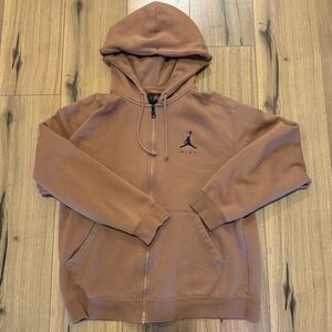 Mens Large-Nike Air Jordan Jumpman 1998 NBA Finals Full Zip Hoodie Tan Brown